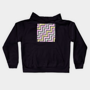 Abstract Chevron Pattern Pink Silver Gold Black Kids Hoodie